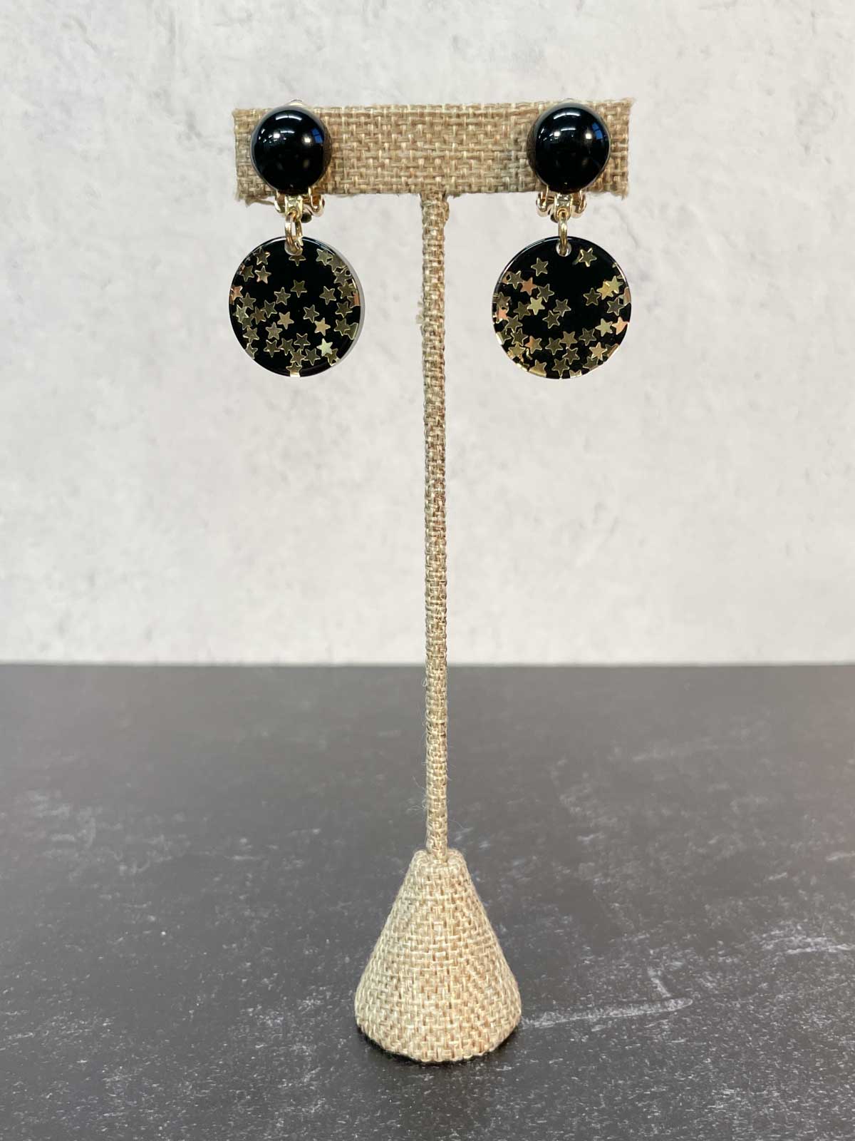 Francine Bramli Etoile Earrings, Black/Gold - Statement Boutique