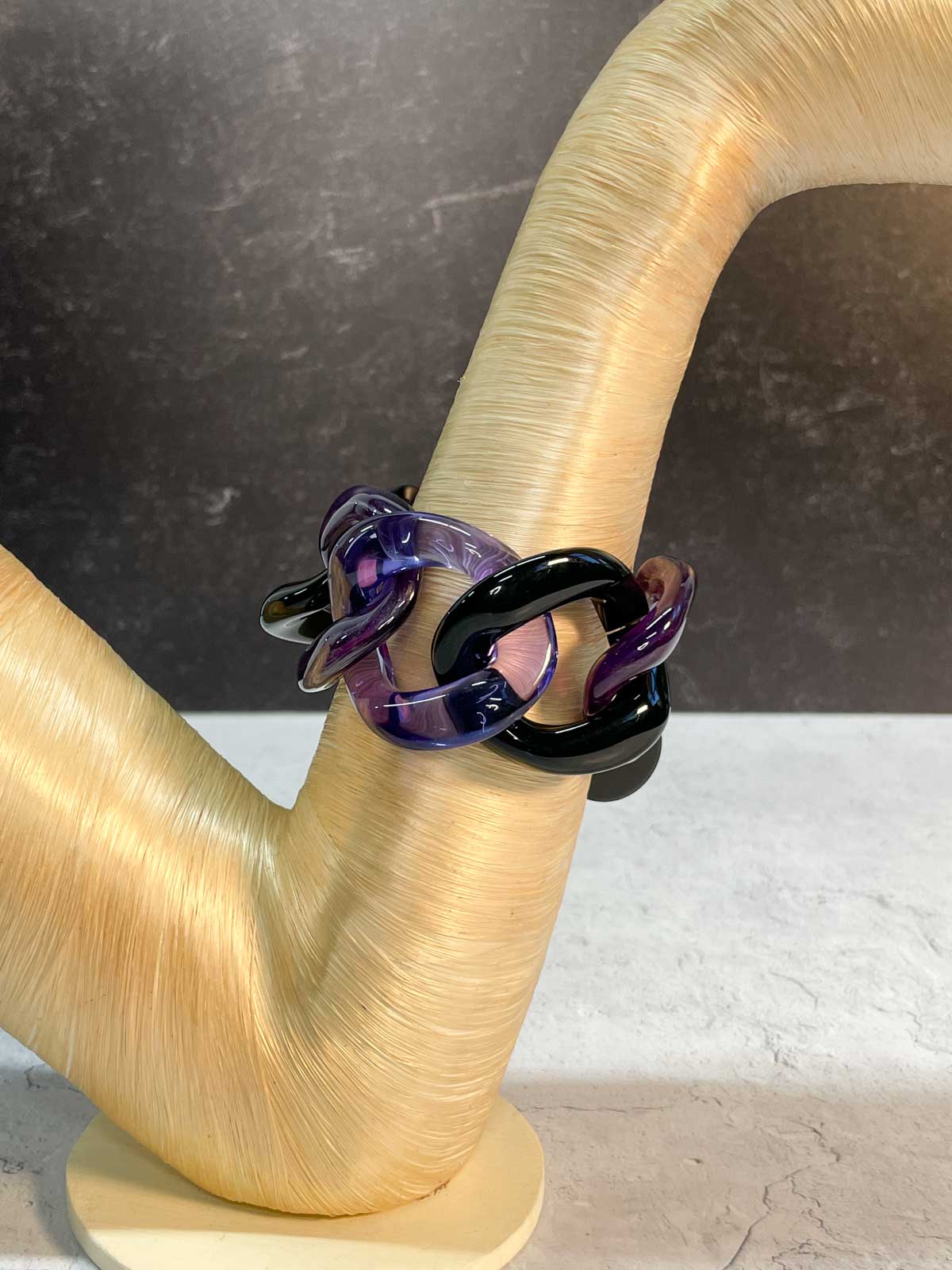 Francine Bramli Maillon 26 Bracelet, Purple Marble/Black/Lavender - Statement Boutique