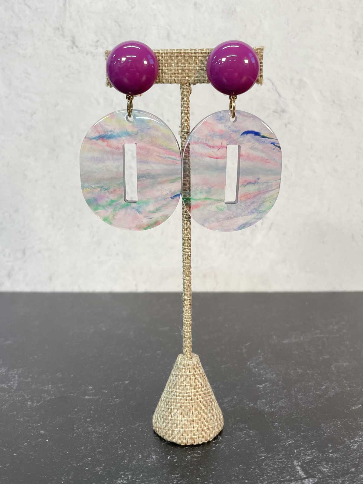 Francine Bramli Popy Earrings, Purple Multi - Statement Boutique