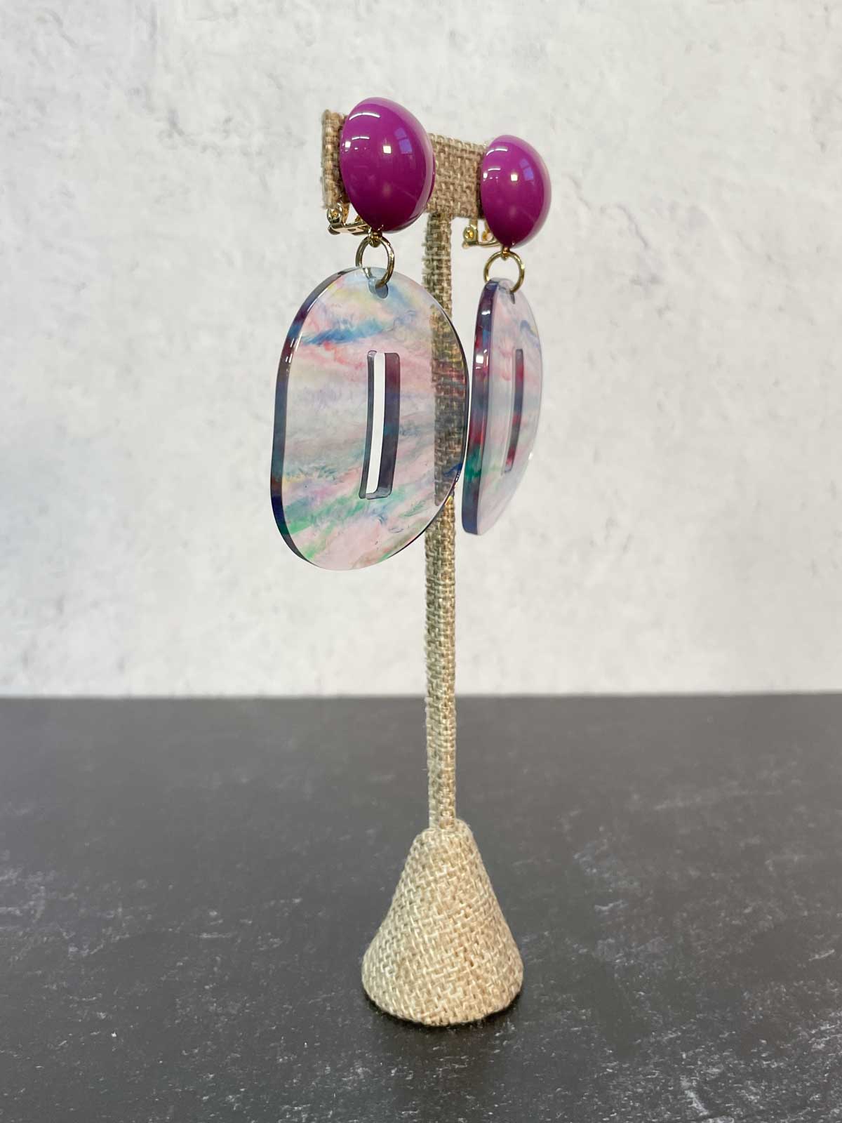 Francine Bramli Popy Earrings, Purple Multi - Statement Boutique
