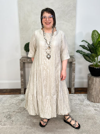 Gershon Bram Dallas Dress, Beige - Statement Boutique