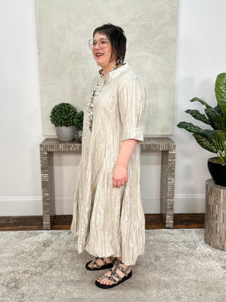 Gershon Bram Dallas Dress, Beige - Statement Boutique
