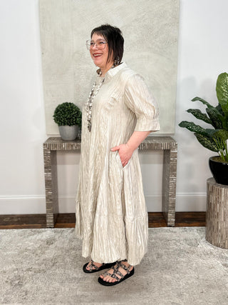 Gershon Bram Dallas Dress, Beige - Statement Boutique