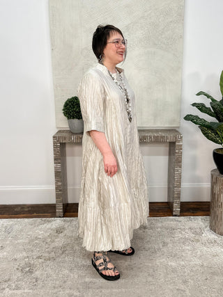 Gershon Bram Dallas Dress, Beige - Statement Boutique