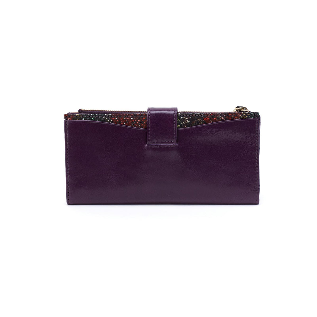 Hobo Max Continental Wallet, Deep Purple/Holiday Stripe - Statement Boutique