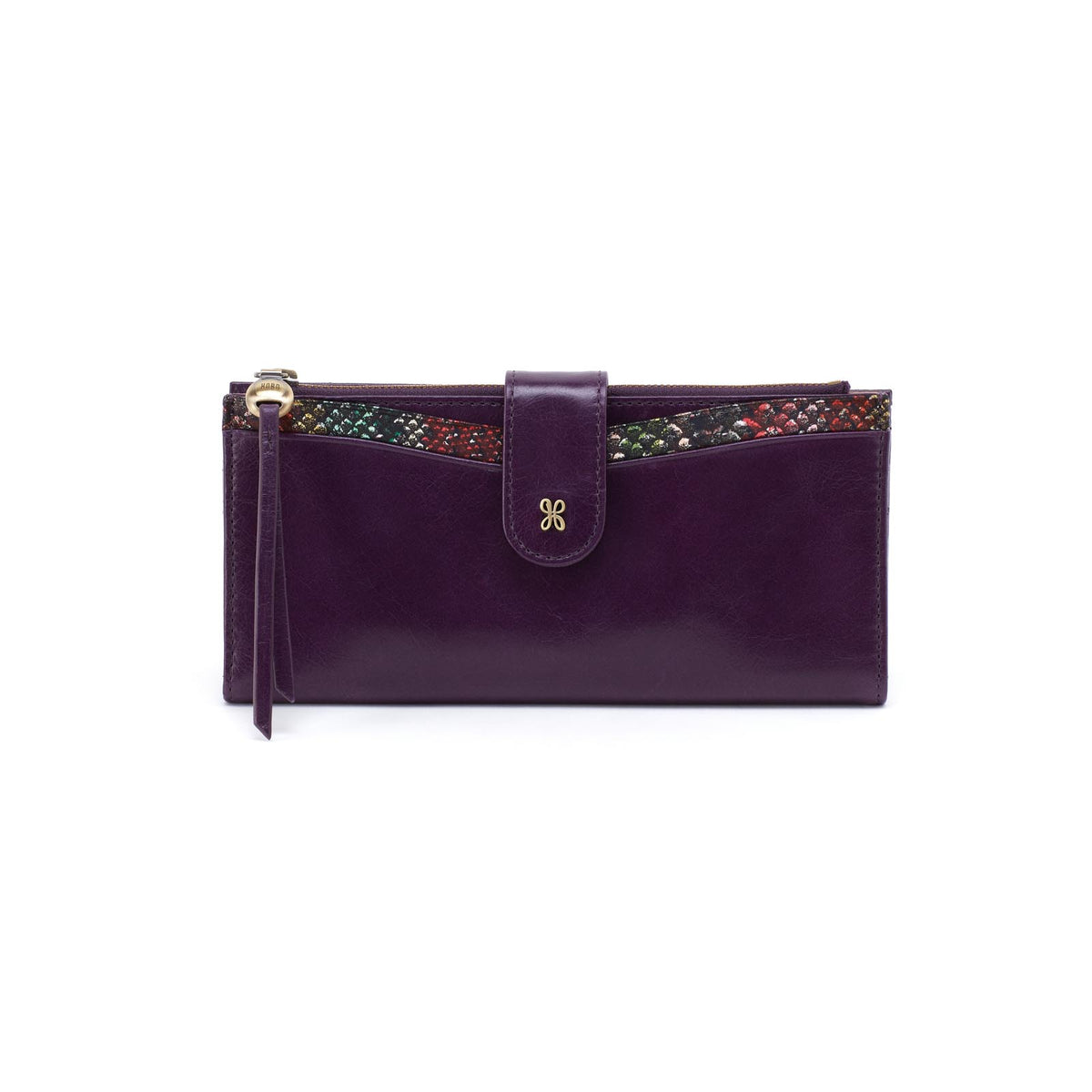 Hobo Max Continental Wallet, Deep Purple/Holiday Stripe - Statement Boutique