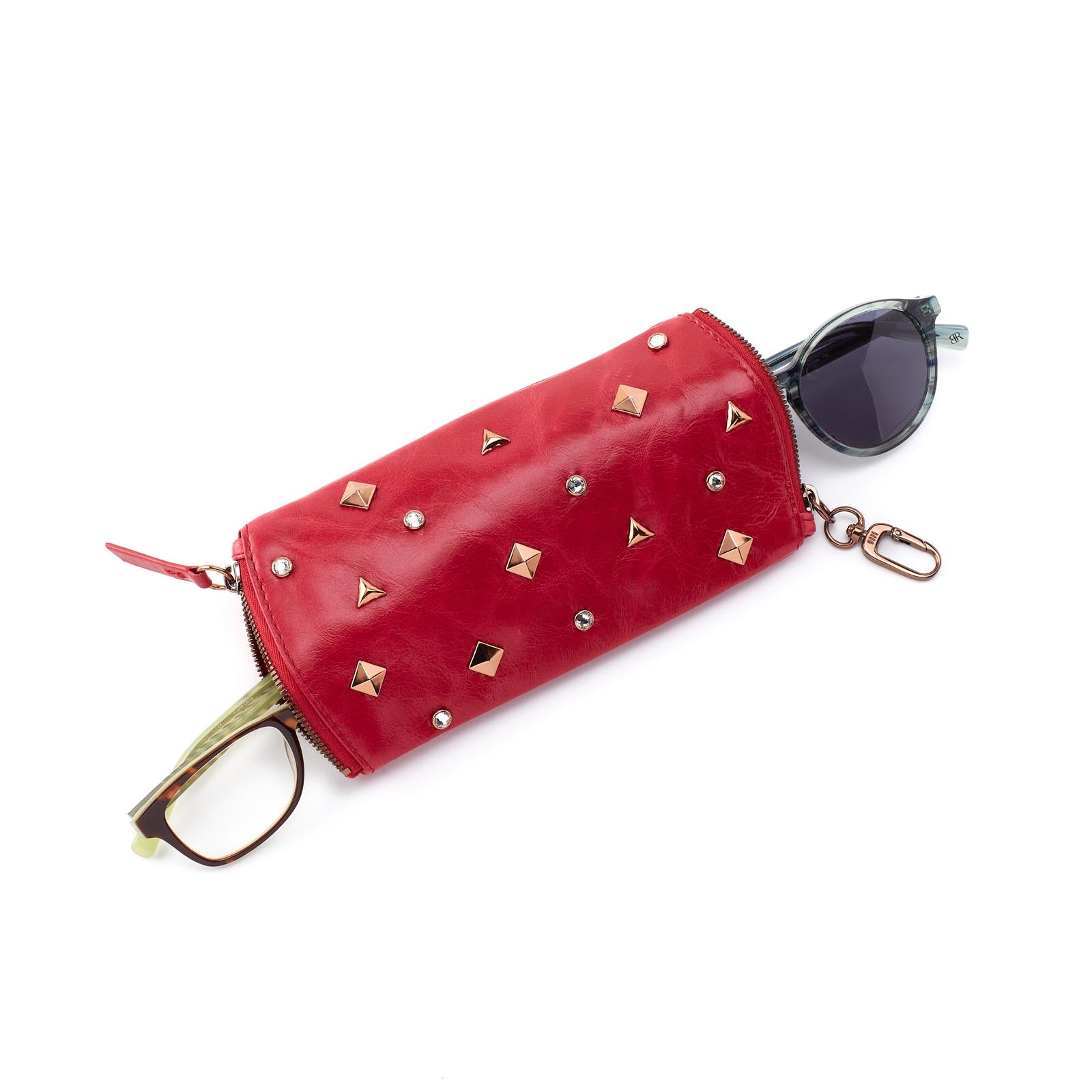 Hobo Spark Double Eyeglass Case, Claret with Studs - Statement Boutique