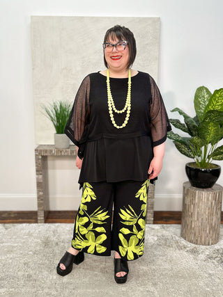 IC Collection Poncho Layer Top, Black - Statement Boutique