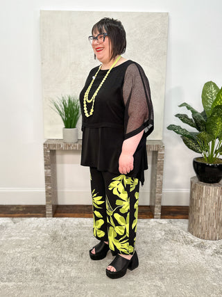 IC Collection Poncho Layer Top, Black - Statement Boutique