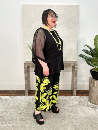 IC Collection Poncho Layer Top, Black - Statement Boutique