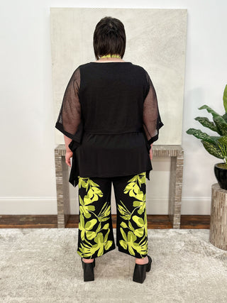 IC Collection Poncho Layer Top, Black - Statement Boutique