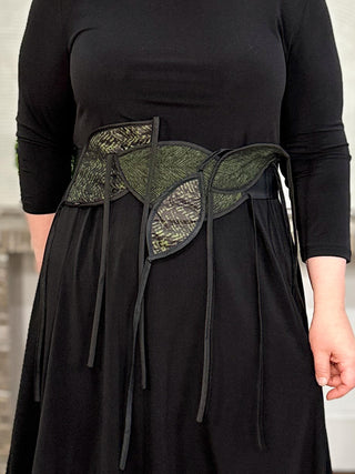 Belt/Scarf, Black/Green