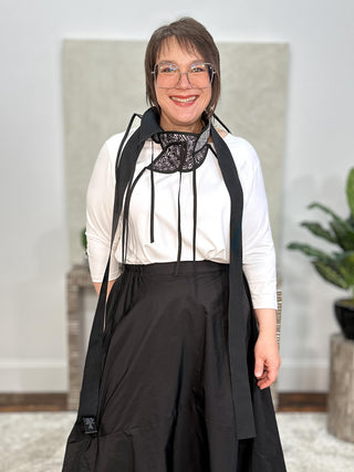 Belt/Scarf, Black/White