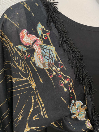 IPNG Paper Dolls Kimono Blouse, Black - Statement Boutique