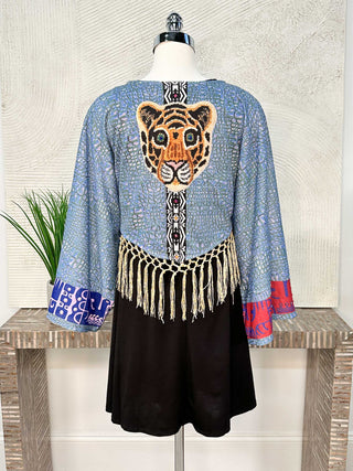 IPNG Primitive Punch Kimono Blouse, Crocodile - Statement Boutique