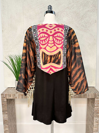 IPNG Primitive Punch Kimono Blouse, Tiger - Statement Boutique