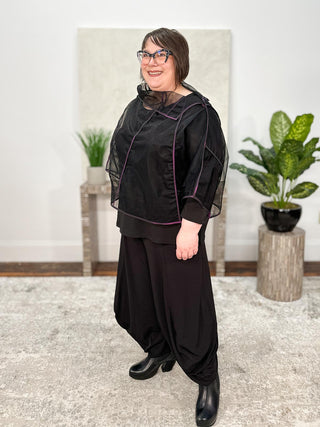 Igor Dobranic Brisbane Top, Black/Plum - Statement Boutique
