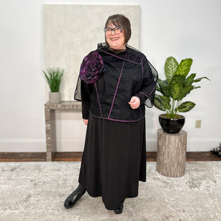 Igor Dobranic Brisbane Top, Black/Plum - Statement Boutique