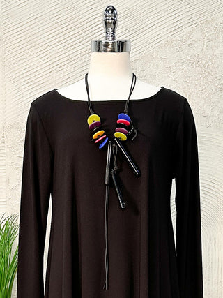 Igor Dobranic Button & Tube Drop Necklace, Multi - Statement Boutique