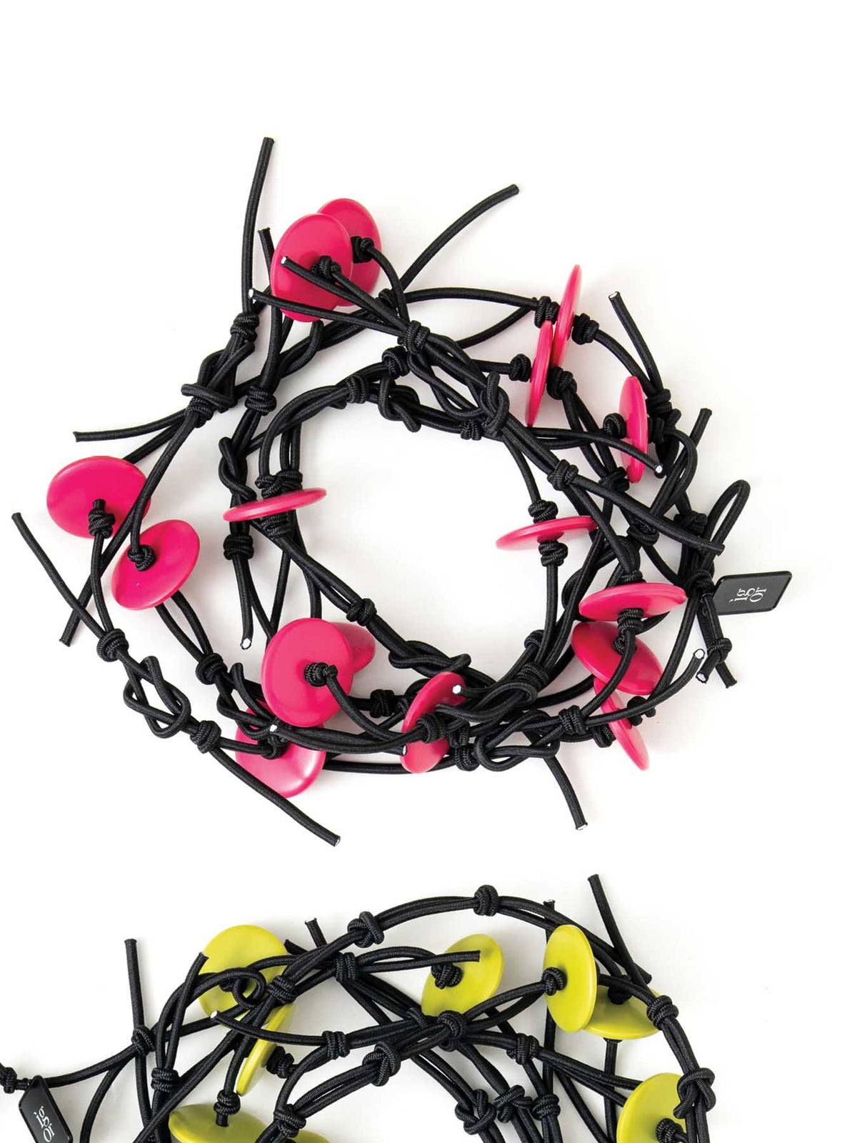 Igor Dobranic Long Button &amp; Elastic Cord Necklace, Pink - Statement Boutique