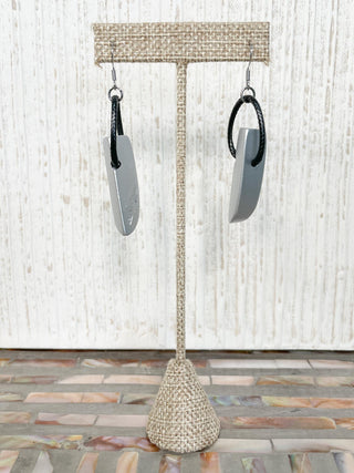 Asymmetric Ring & Wood Necklace, Black/Silver