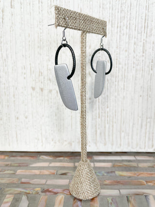 Asymmetric Ring & Wood Necklace, Black/Silver