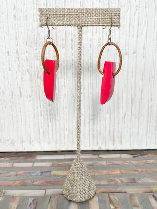 Asymmetric Ring & Wood Necklace, Gold/Red