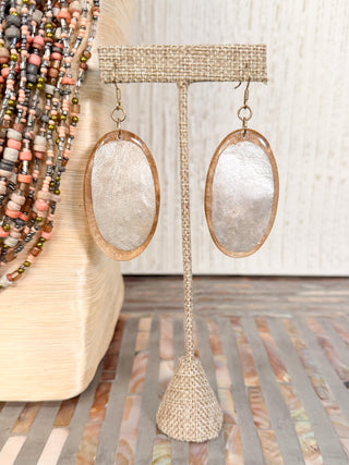 International Durus Jewelry Sets Beaded Necklace with Resin Shell Accent Necklace & Earrings Set, Natural - Statement Boutique