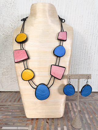 International Durus Jewelry Sets Multi Station Resin Necklace & Earrings Set, Multi - Statement Boutique