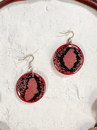 Multi Strand Resin Station Necklace & Earrings Set, Wine