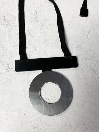 Iskin Sisters Mies Circle & Bar Pendant Necklace, Silver/Black - Statement Boutique