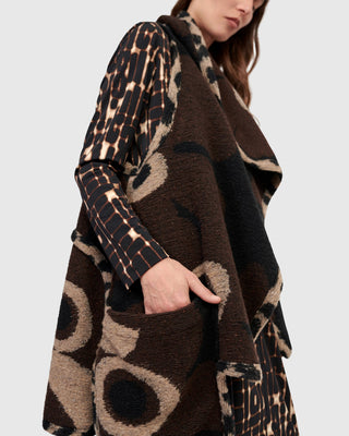 Alembika Piped Cozy Draped Vest, Floral - Statement Boutique