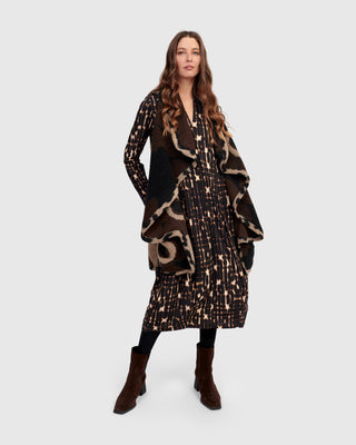 Alembika Piped Cozy Draped Vest, Floral - Statement Boutique