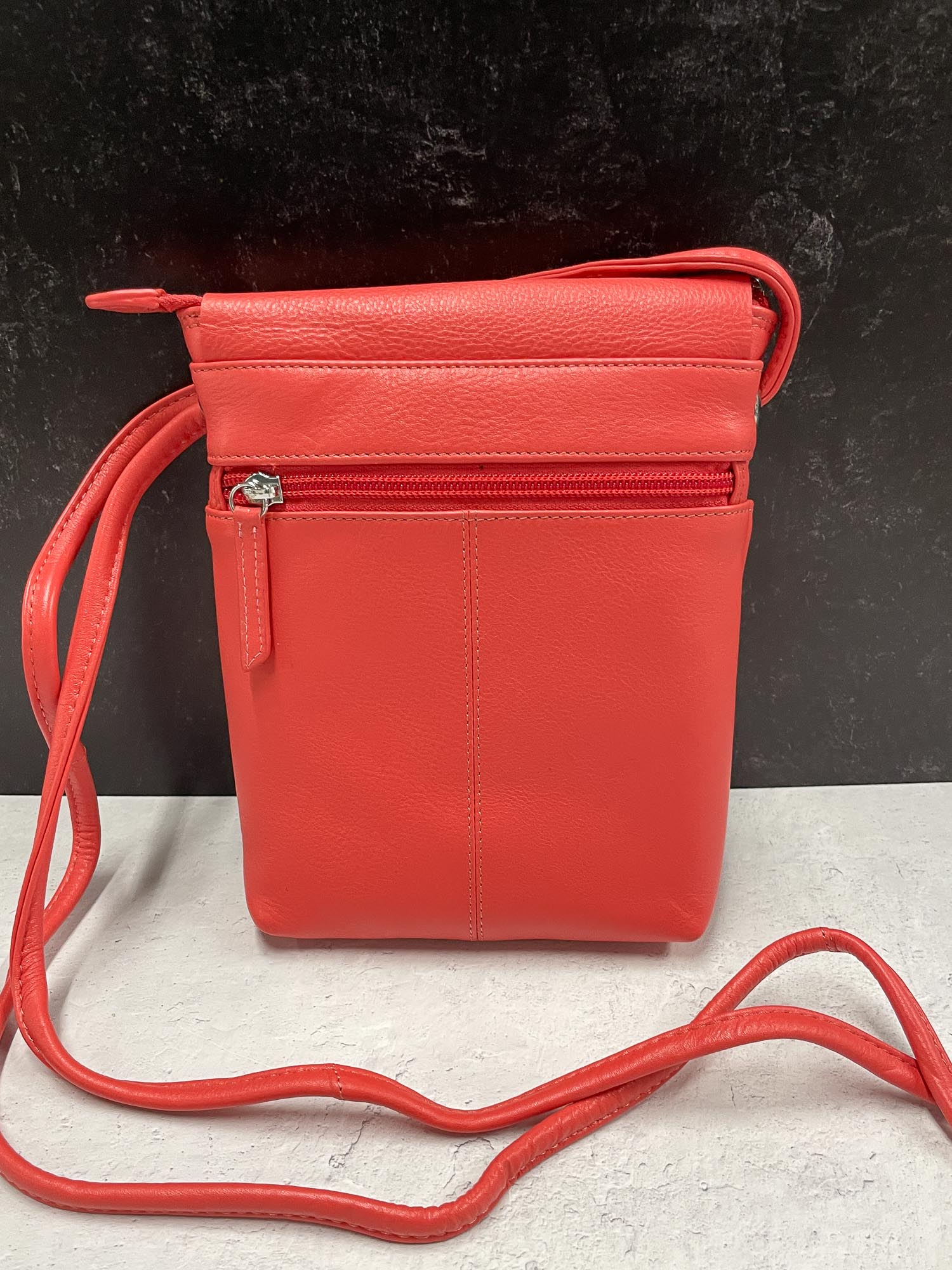 Jeff Lieb Embellished Flap Crossbody Bag Coral