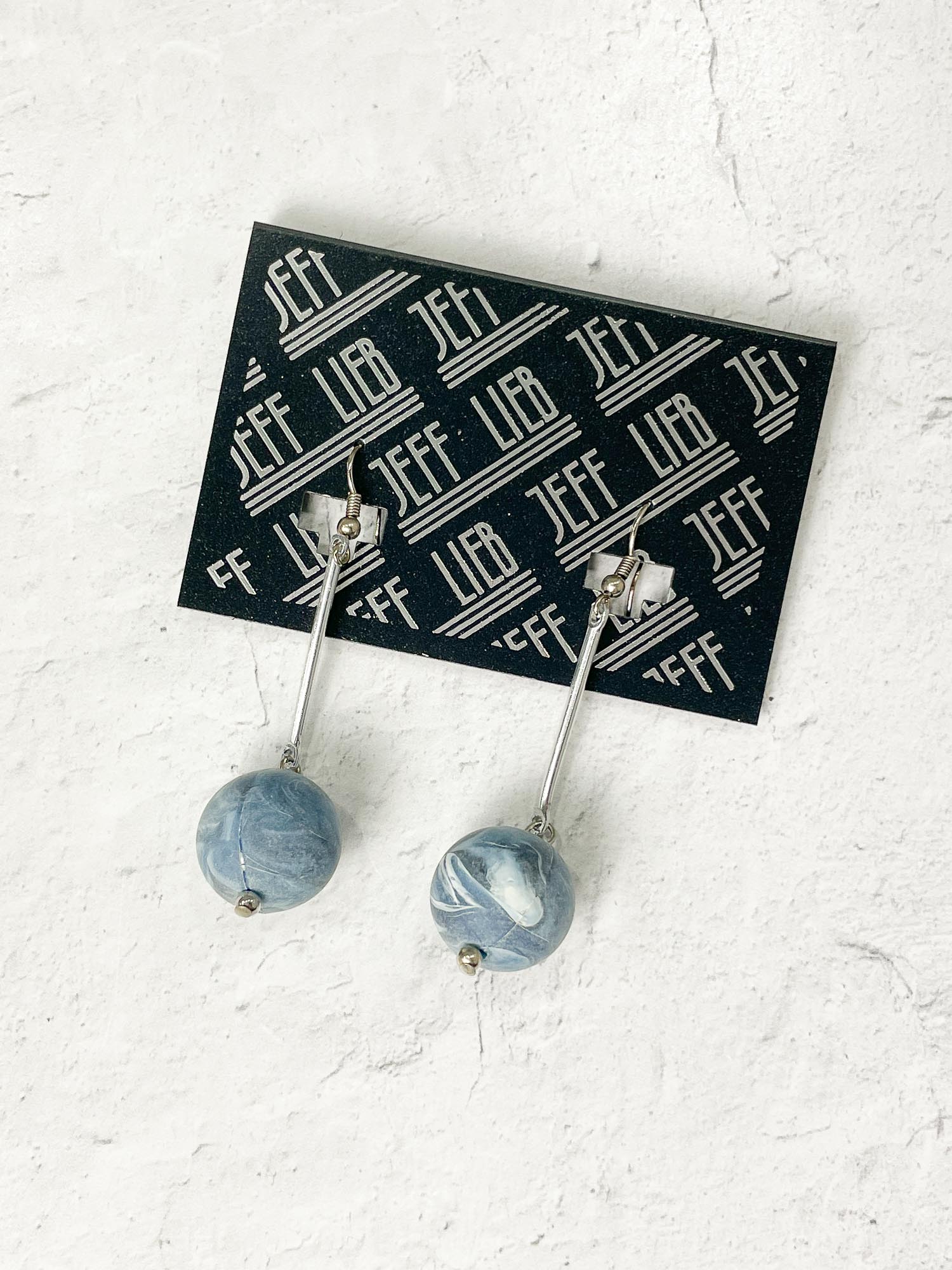 Jeff Lieb Total Design Jewelry Resin Ball Drop Earrings, Blue - Statement Boutique