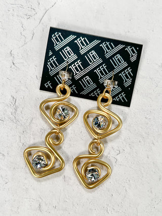 Wire Triangle Drop Earrings, Gold
