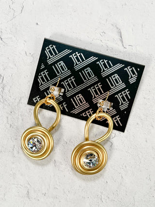 Round Wire Loop Drop Earrings, Gold