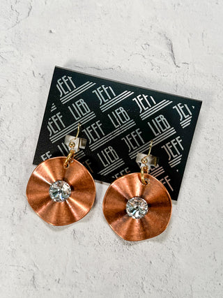 Wavy Rounds Drop Earrings, Copper