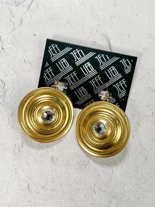 Medallion Drop Earrings, Gold