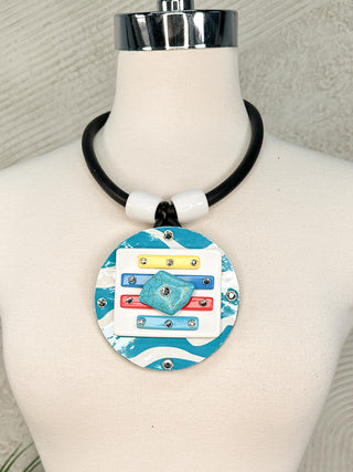 Turquoise & Mixed Media Necklace, Turquoise Multi