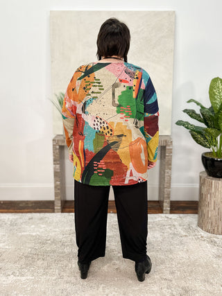 Jess & Jane Montecito Brushed Button Shoulder Top, Multi - Statement Boutique