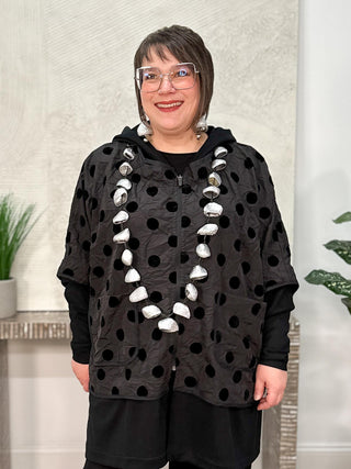 Long Pangium Seed Bells Necklace, Silver