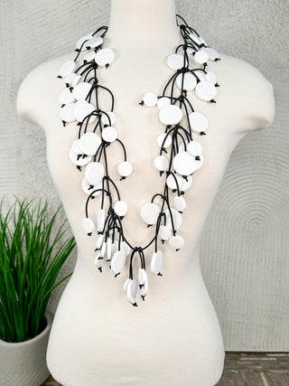 Coin Tree Necklace, White