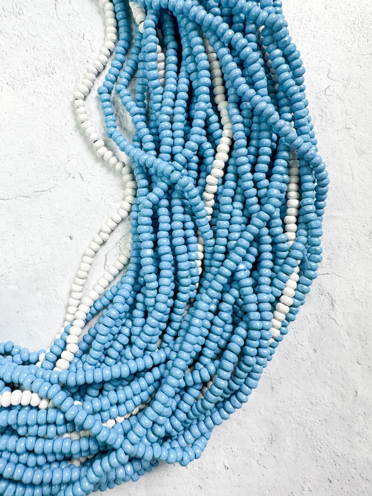 Jianhui London 20 Strand Small Wooden Bead Necklace, Turquoise/White - Statement Boutique