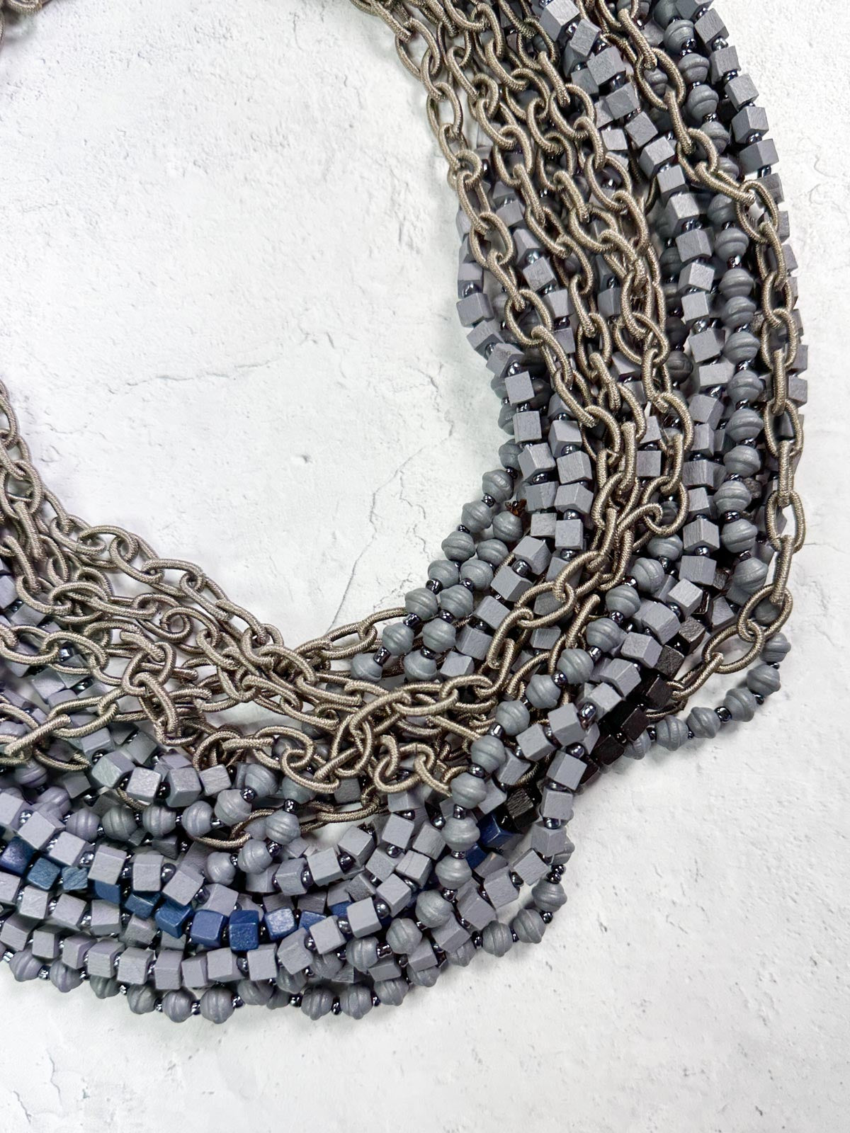 Jianhui London Chain Mix The Next Pashmina Beaded Necklace, Grey/Navy - Statement Boutique