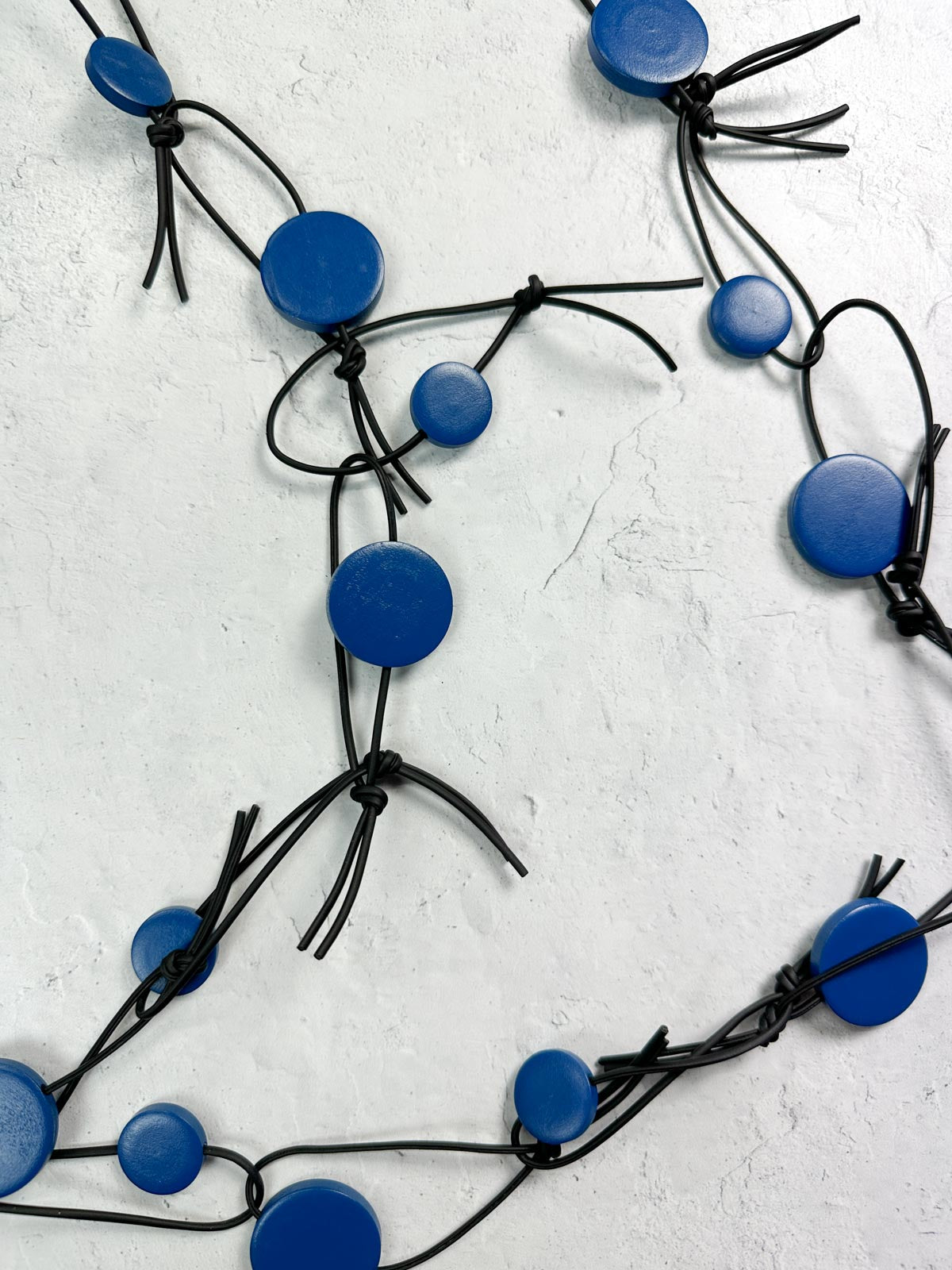 Jianhui London Coins & Leatherette Chain Necklace, Pantone Blue - Statement Boutique