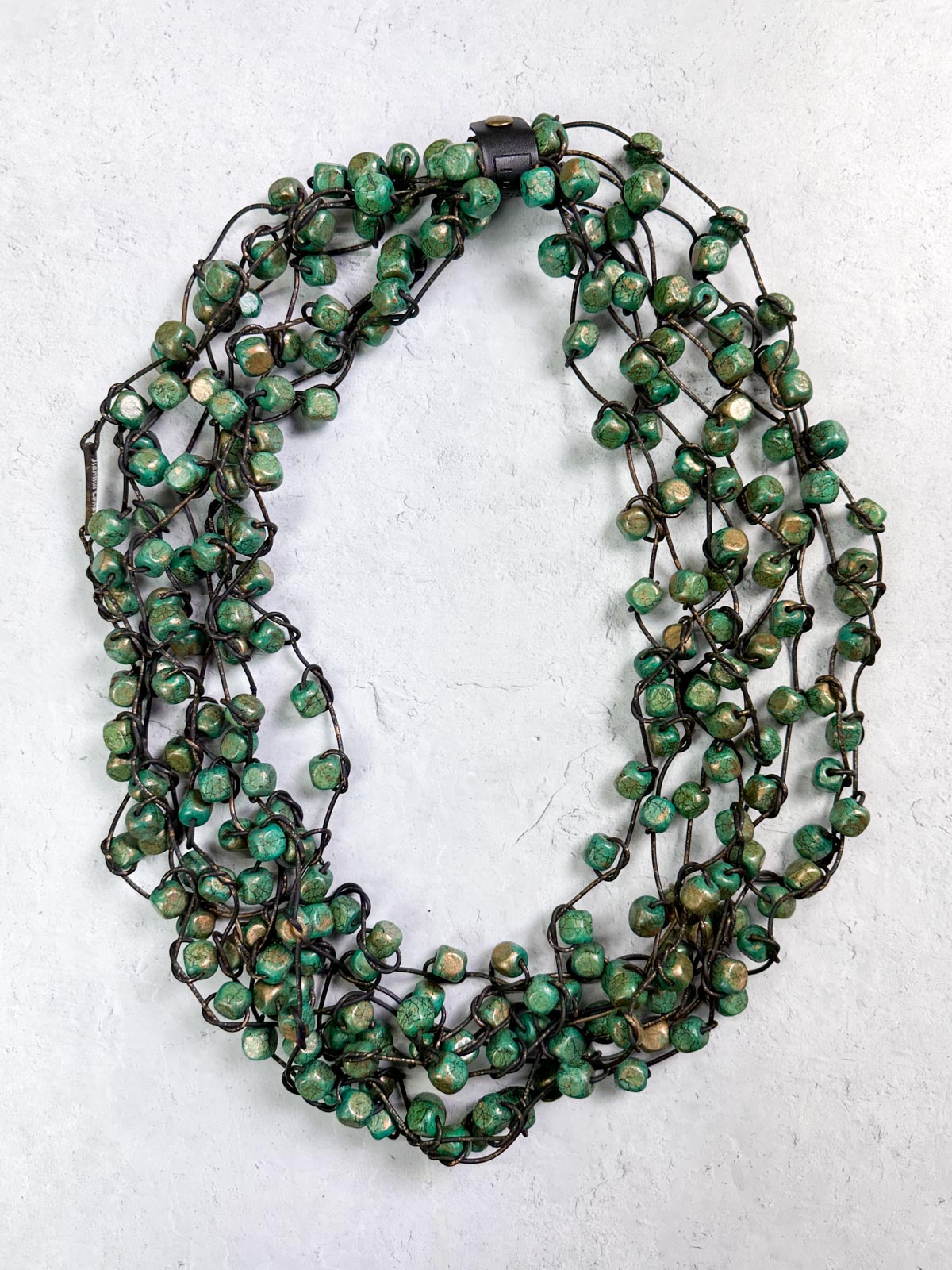 Cucumber Green Chunky Statement Necklace & Stretch Bracelet set, Tripl –  Polka Dot Drawer