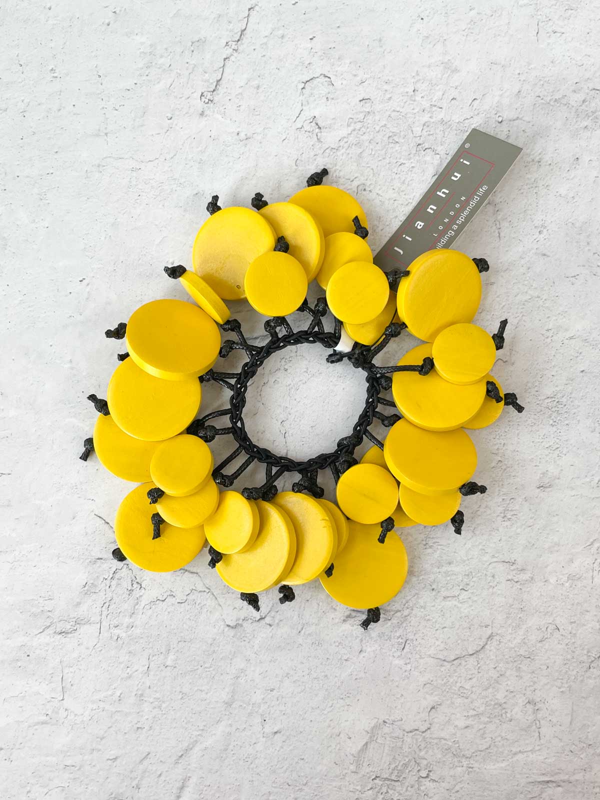 Jianhui London Mix Coins Stretch Bracelet, Yellow - Statement Boutique