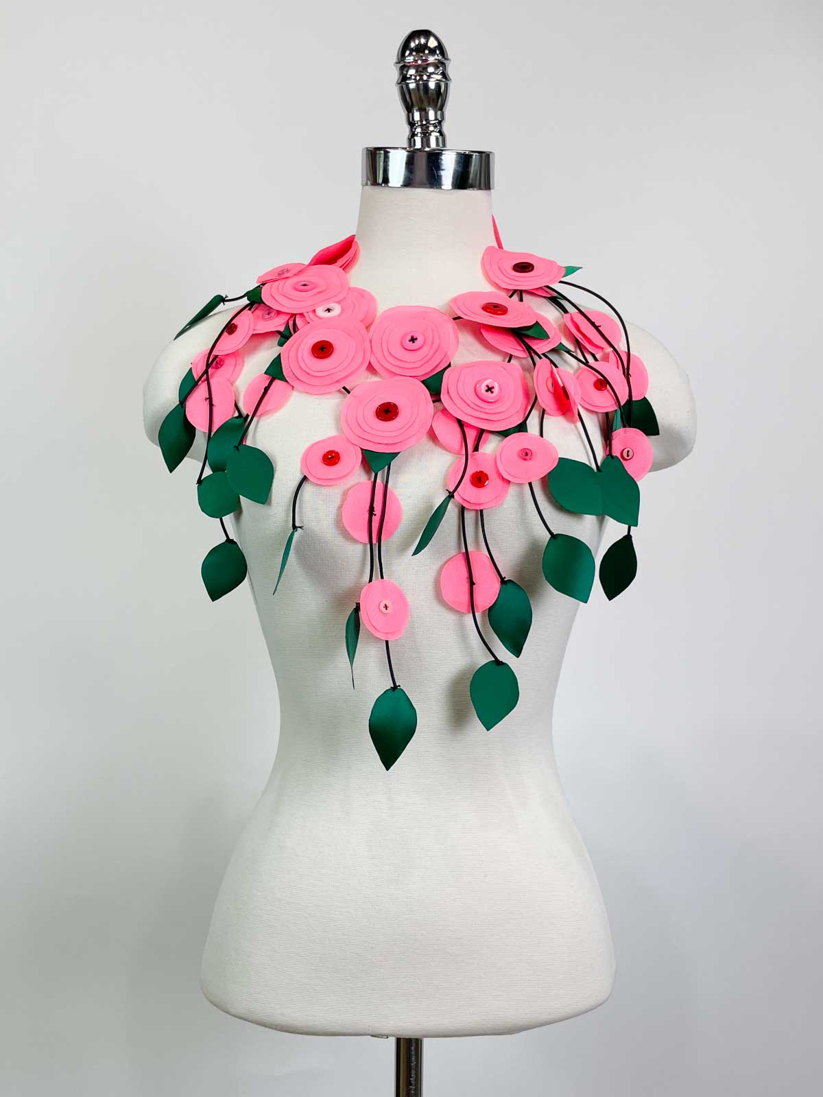 Jianhui London Recycled Fabric Flower Necklace, Hot Pink - Statement Boutique