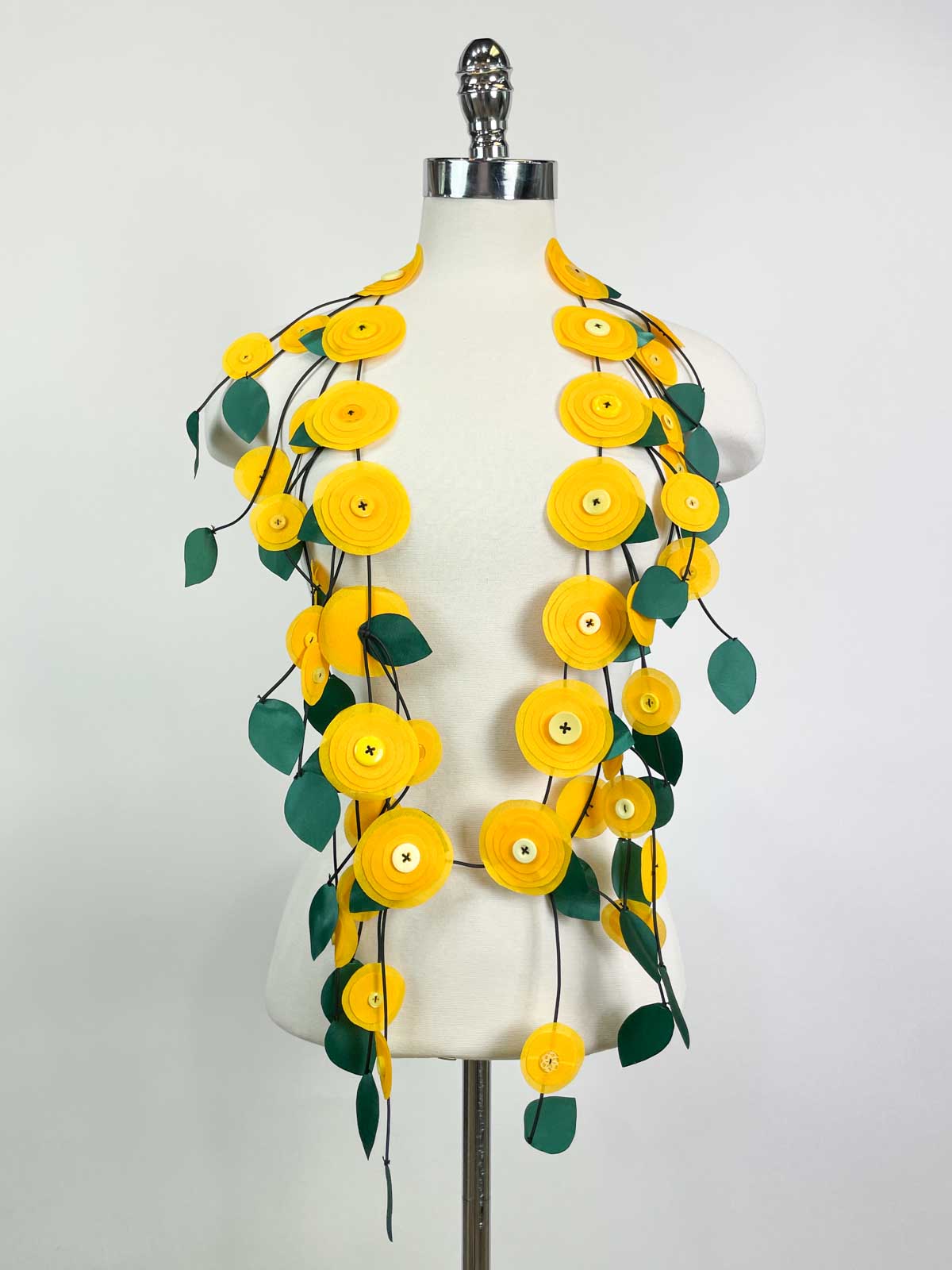 Jianhui London Recycled Fabric Flower Necklace, Yellow - Statement Boutique